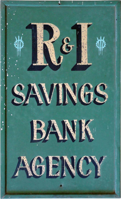 Agency Sign for the Rural & Industries Bank, also known as R&I