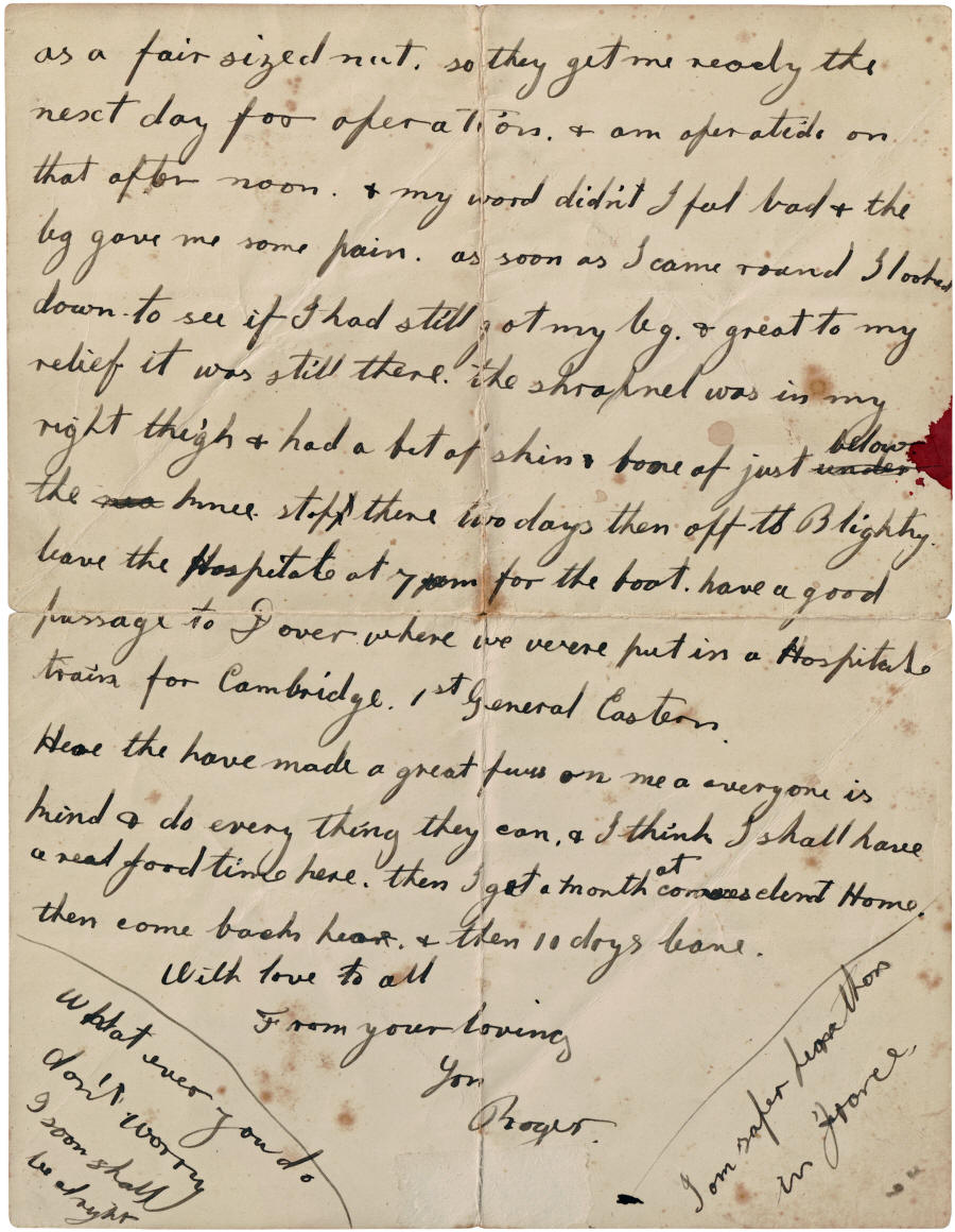 First World War letter from Roger Clark