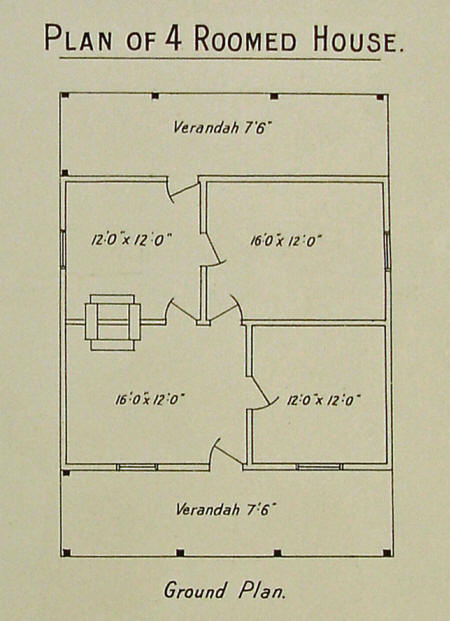Plan of Ready Made Farm's Four Roomed House
